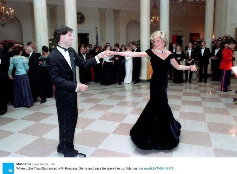 Dansende royals Travolta en Diana