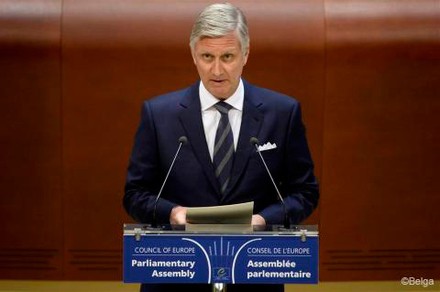 Raad van Europa - Straatsburg 2015.04.21 Royals reageren geschokt op aanslagen Brussel - Koning Filip