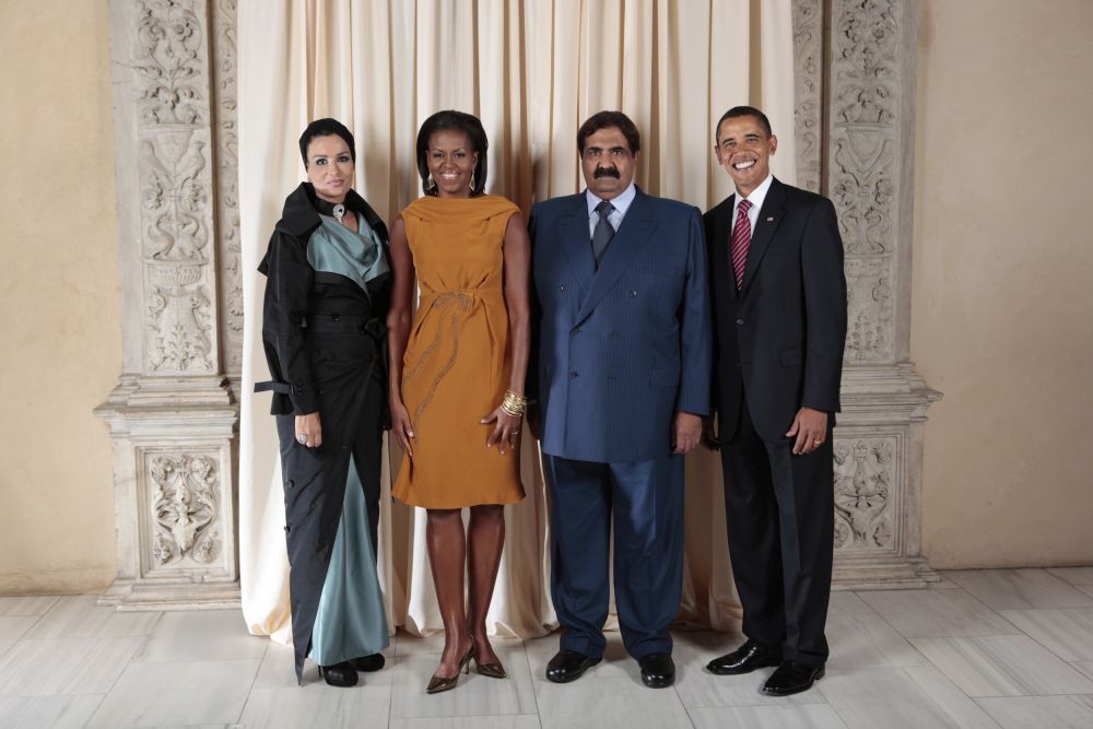 Qatar Mozah Hamad en Obama foto Witte Huis