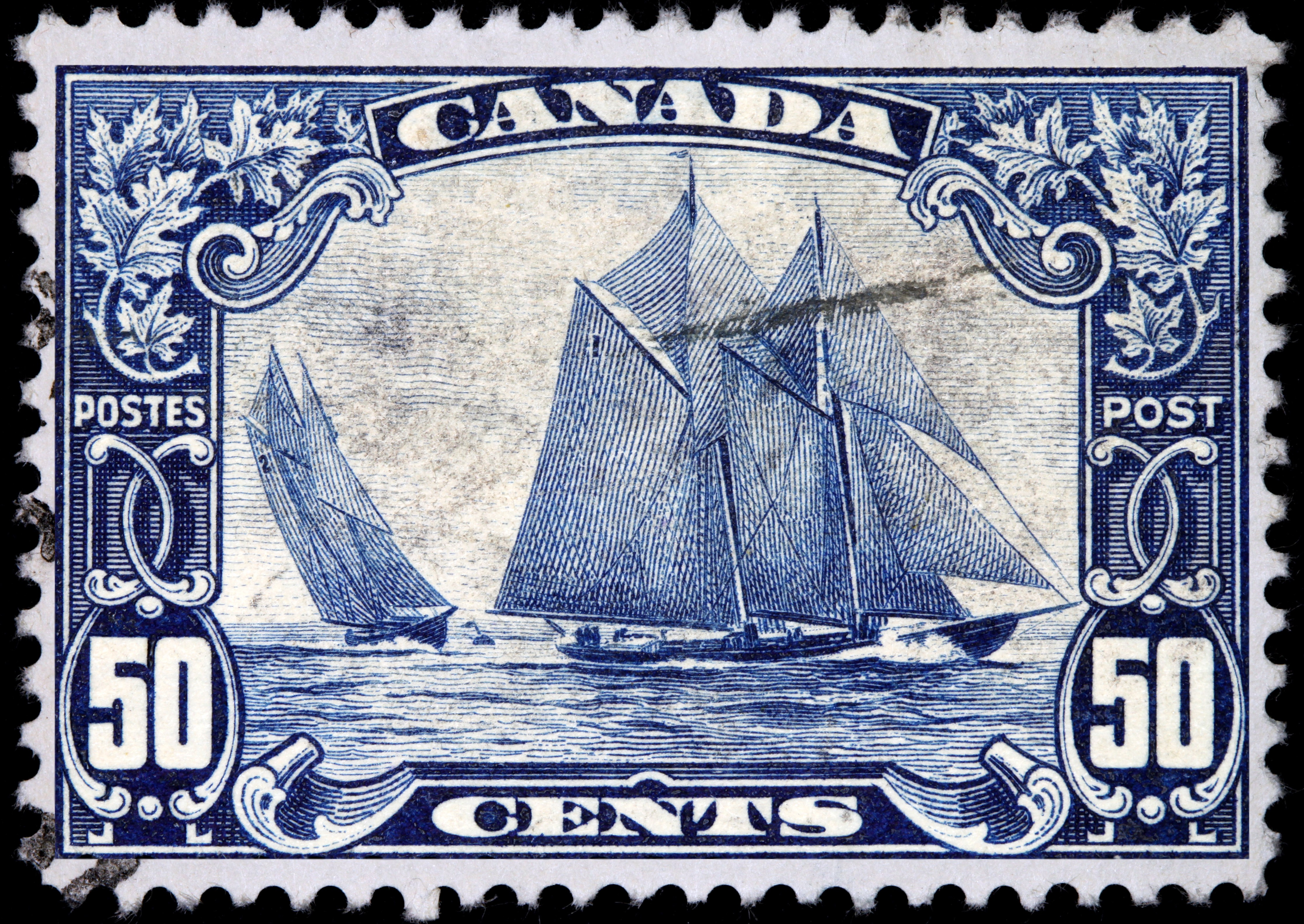 De Bluenose op een postzegel