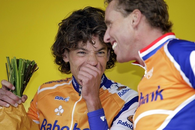 Thomas Dekker en Michael Boogerd reden samen in de Rabobank-ploeg.