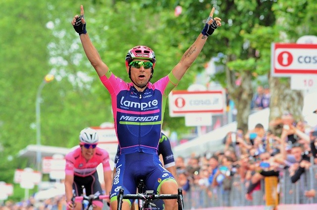 Diego Ulissi won in de Giro d'Italia van 2016 twee etappes.