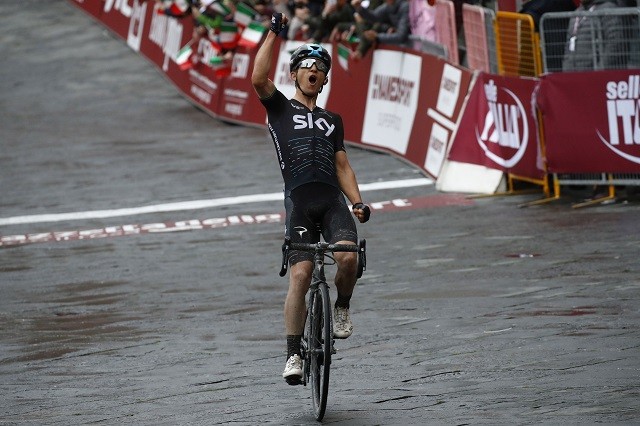 Michal Kwiatkowski won op zaterdag Strade Bianche.